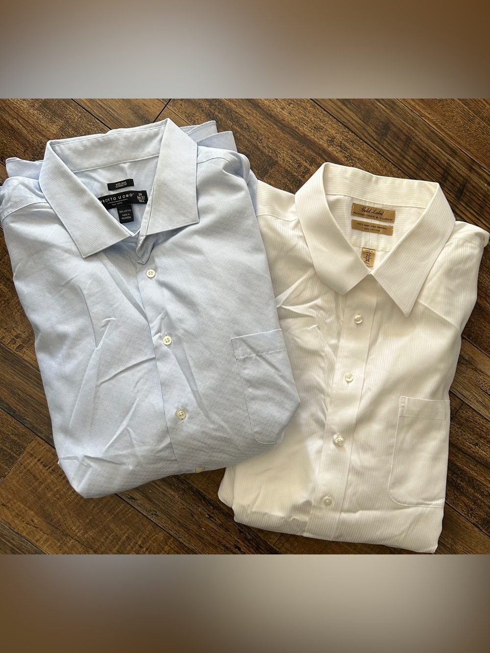 Men’s Button Down Dress Shirt Bdl of 2 Roundtree&Yorke & Pronto Uomo 36 Tall